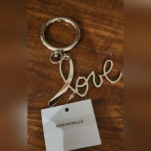 Avon Gold Love Keychain Purse Charm